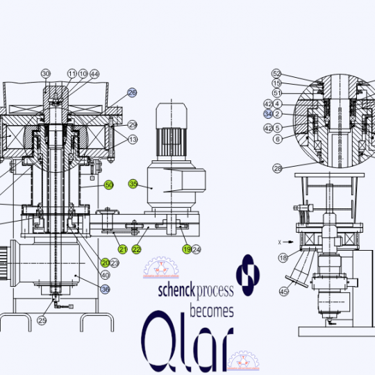 Bộ gioăng kín bồn và cánh khuấy V383590.B02 – Phụ Tùng Chính Hãng Cho Multicell 800 Coal Scale
